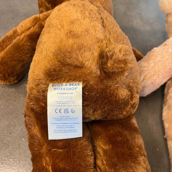 Build a Bear BAB Birthday brown beige 2 bear bundle original classic size 16" - Picture 6 of 8